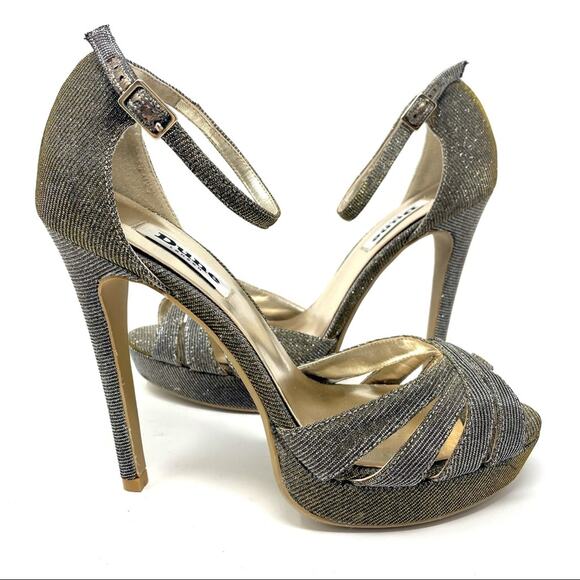 Dune London Platform Stiletto Open Toe Pumps Heels in Gold, Women’s Size 8 EU 39 - Picture 2 of 12